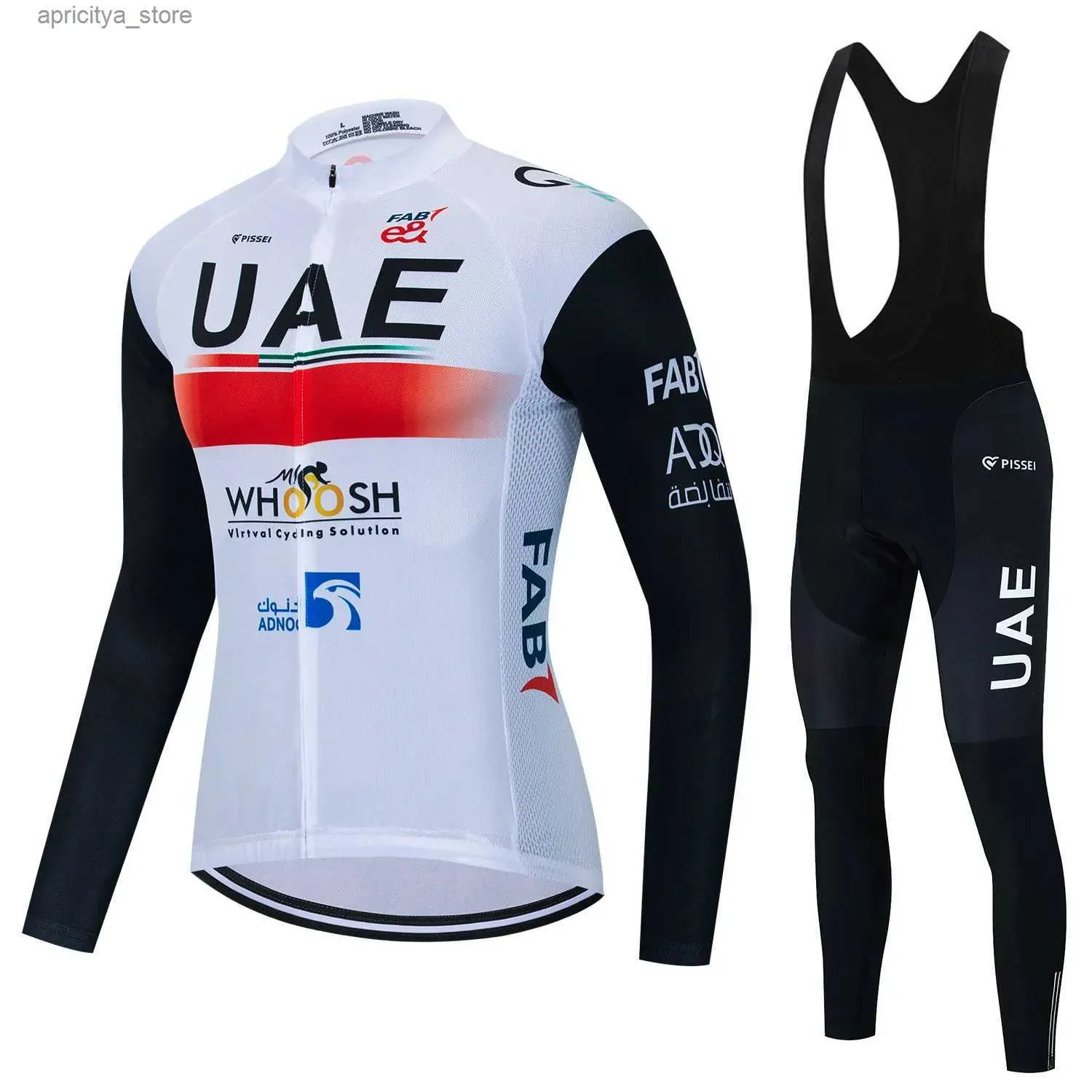 Cycling Jersey Sets Men Uae Breathab Cycling Jersey Set Spring Autumn Long Seve Cycling Clothing Mountain Bike Bib Pants Ropa Ciclismo Maillot L48