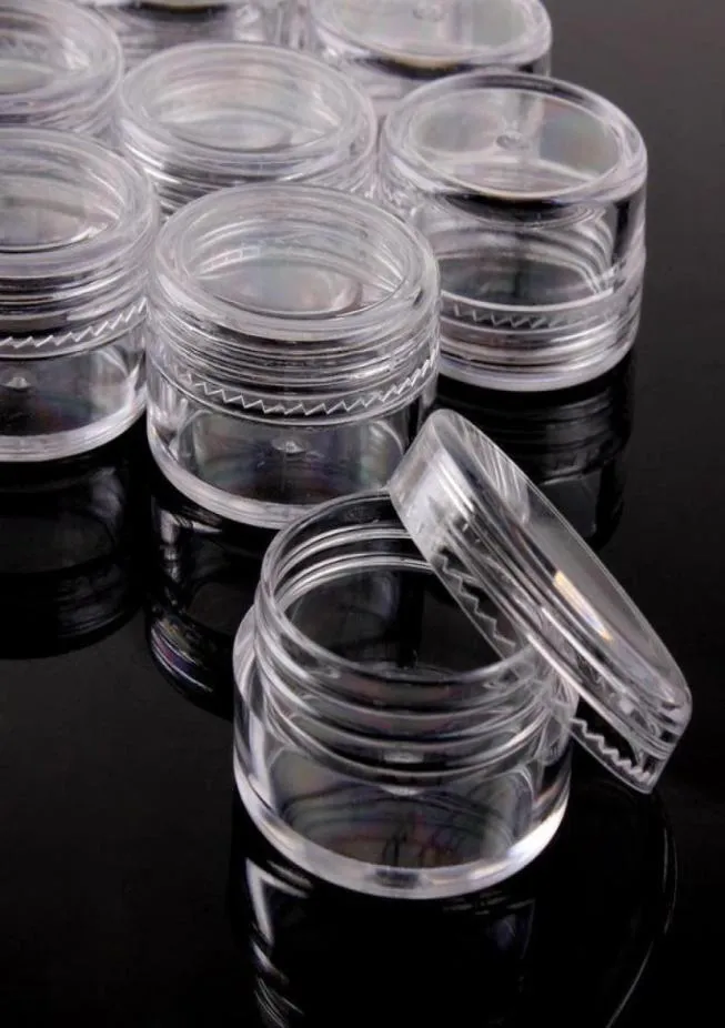 100 st 235g prov Clear Cream Jar mini kosmetiska flaskor containrar transparent potten för nagelkonst liten klar kan tenn för 1049398