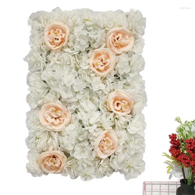 Decorative Flowers Champagne Rose Flower Wall Decor Backdrop Romantic Wedding Decoration Birthday Party Shop Window Artificial Panels