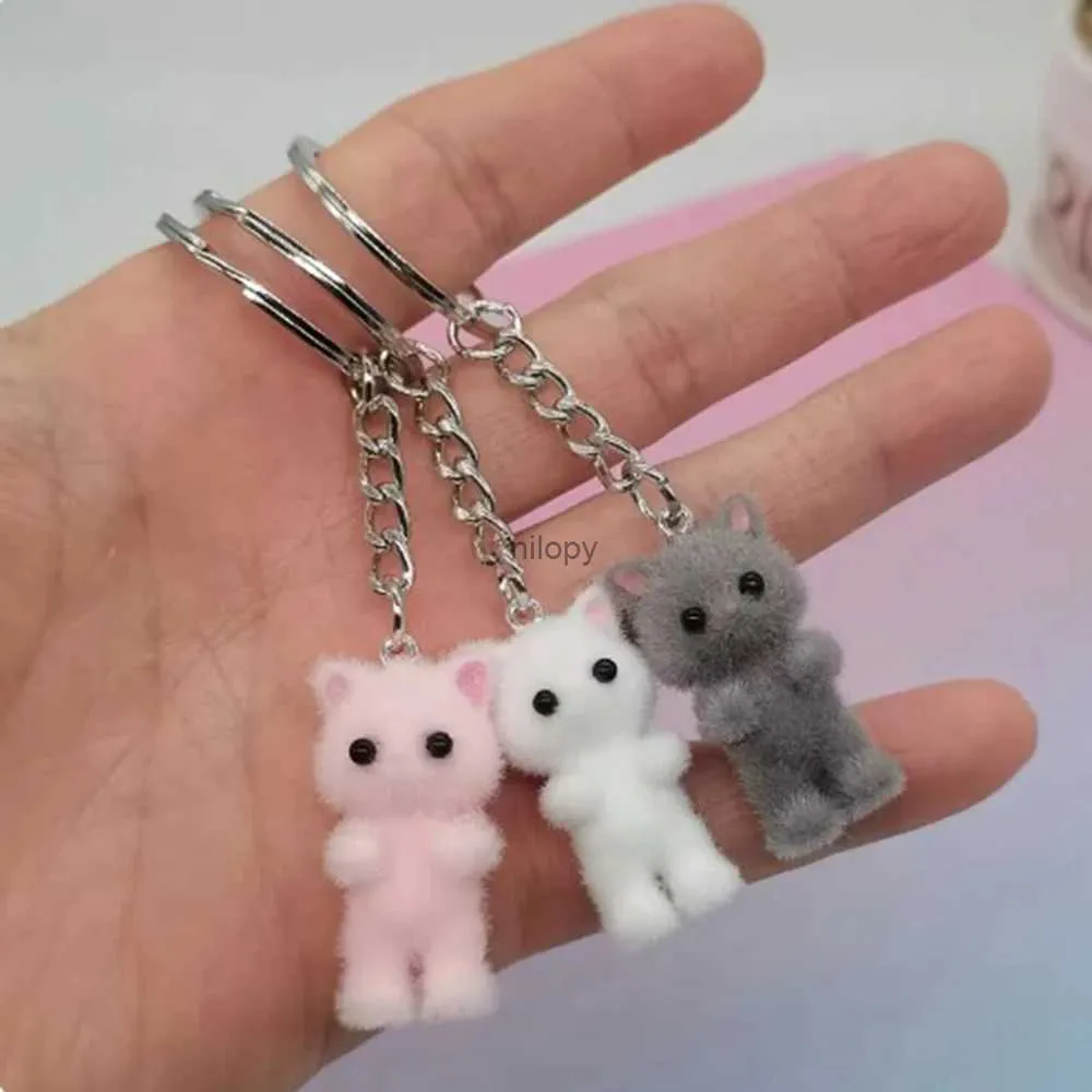 키 체인 끈 3D 만화 떼 고양이 키 체인 Kawaii 고양이 키 링 키 링 키 체인 기념품 선물 자동차 키 DIY 보석 가방 펜던트 액세서리