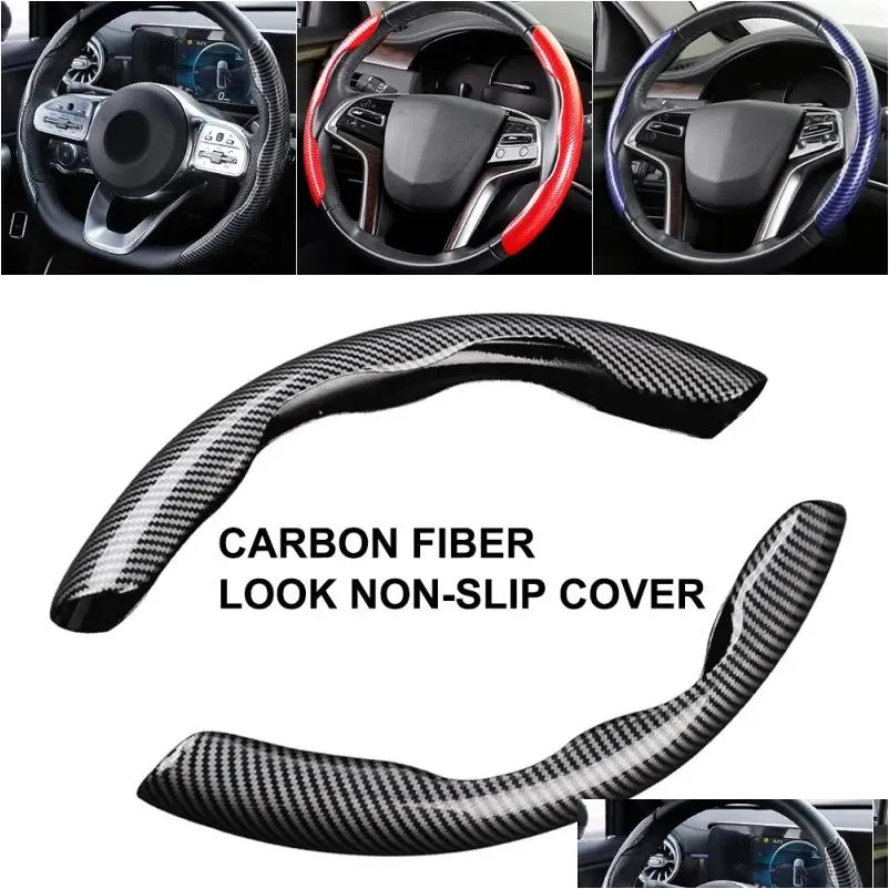 Lenkradabdeckungen 1Pair Car Booster ER Carbonfaser-Look-Innenausstattung Zubehör für Deco Drop Delivery Automobil OT5SK