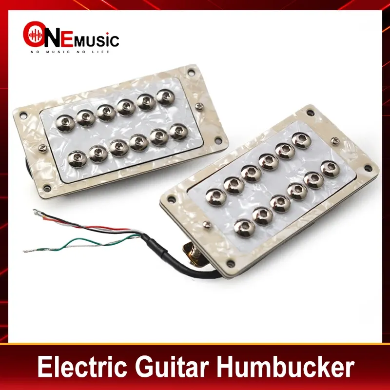 Cables White Pearl Electric Guitar Humbucker Adjustable Screw Dual Coil 6String Electric Guitar Coil Splitting Pickup N7.5K/B15K Output