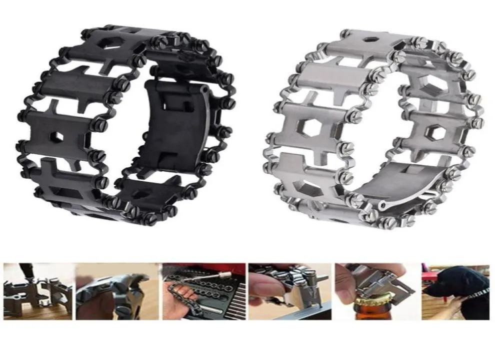 29 em 1 Pulseira multifuncional Pulseira de piso para parafusos externos Driver Ferramentas Viagens Viagem Amigável para Multitool Ferramentas de Mão de Aço Anterior Multitool Y1789119