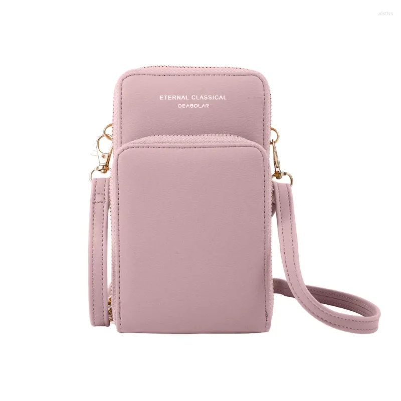 Totes Sale Designer Bag äkta läder kvinnor axelpåsar telefon plånbok mini crossbody dubbel blixtlås kvinnor