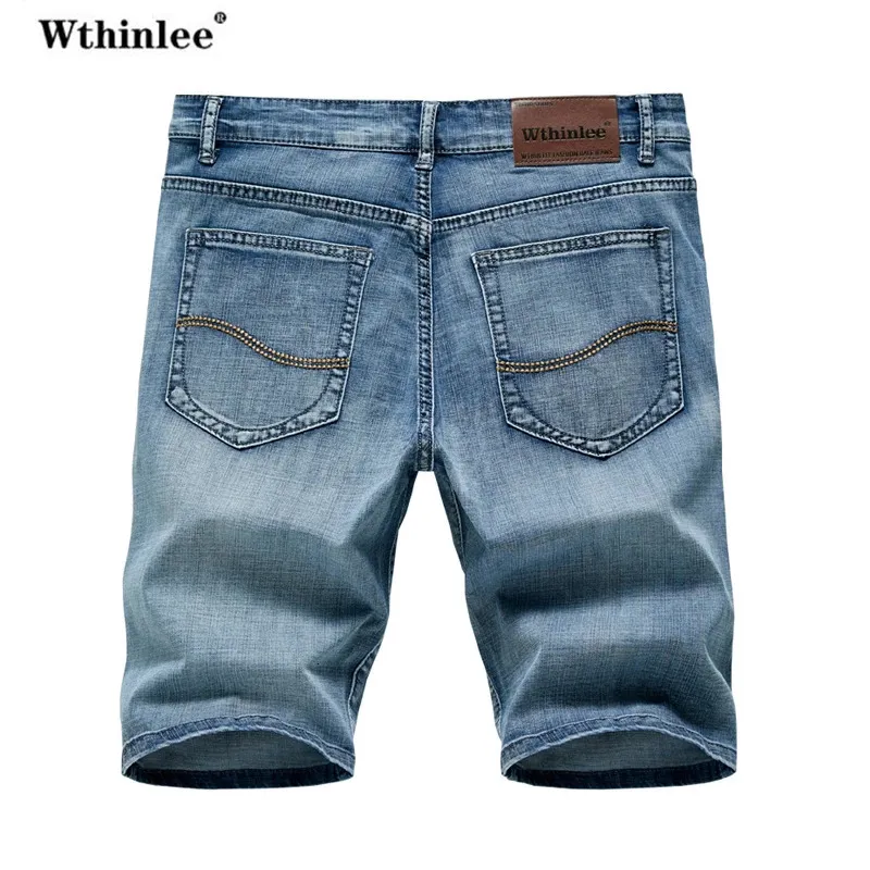 Summer Shorts Jeans Men Denim Pants Stretch Dark Blue Fashion Design Mens Jeans Slim Straight Male Short Jeans Hombre 240415