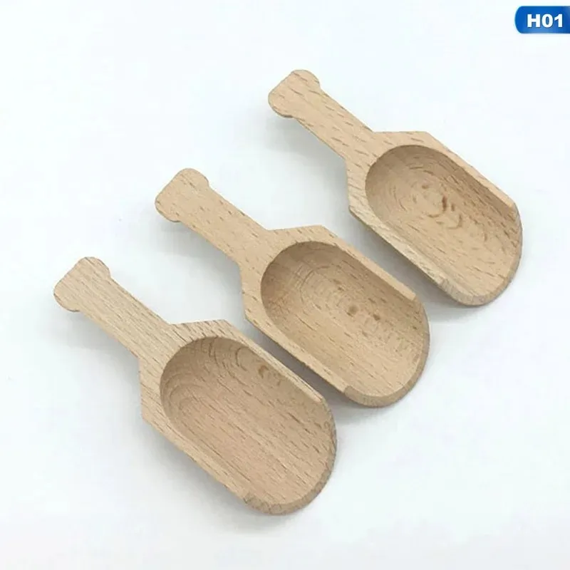 mini colher de madeira colher de banho colher de farinha colher colher utensílios de cozinha - 2.3x7.6cm 2.5x8.1cm 3x7.8cm
