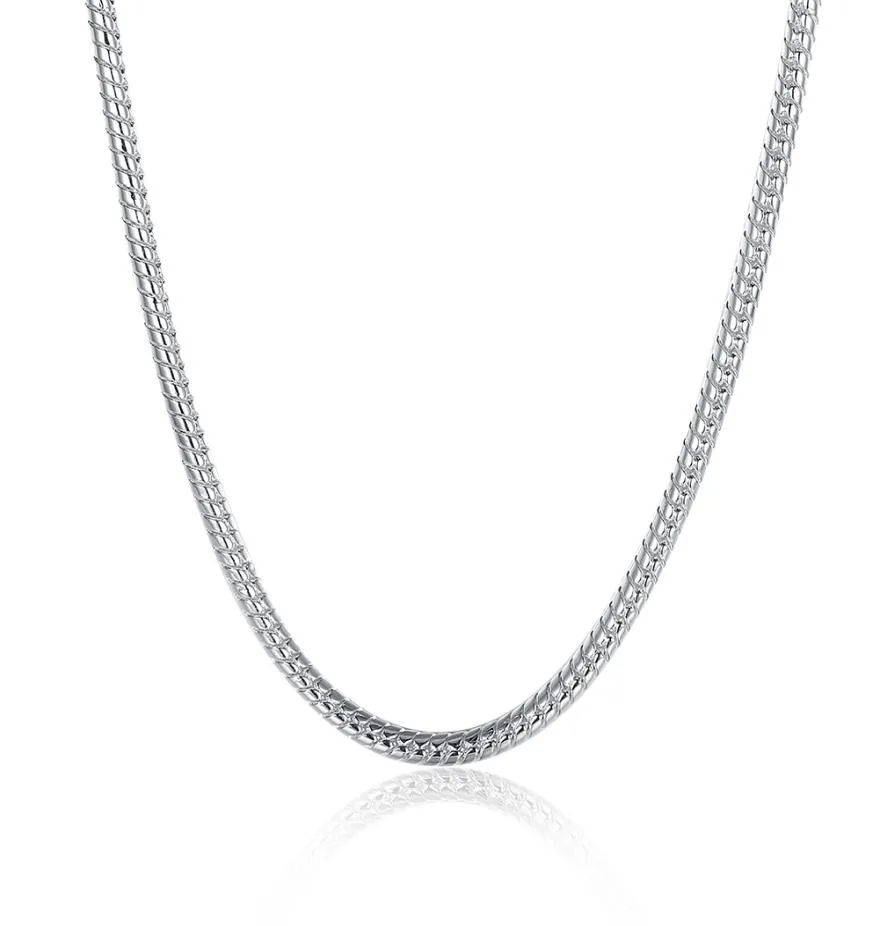 Bijoux de mode à chaîne ronde 100% Collier en acier inoxydable pour hommes / femmes 3 mm 18/20/22/24/28 pouces Fit 7158797