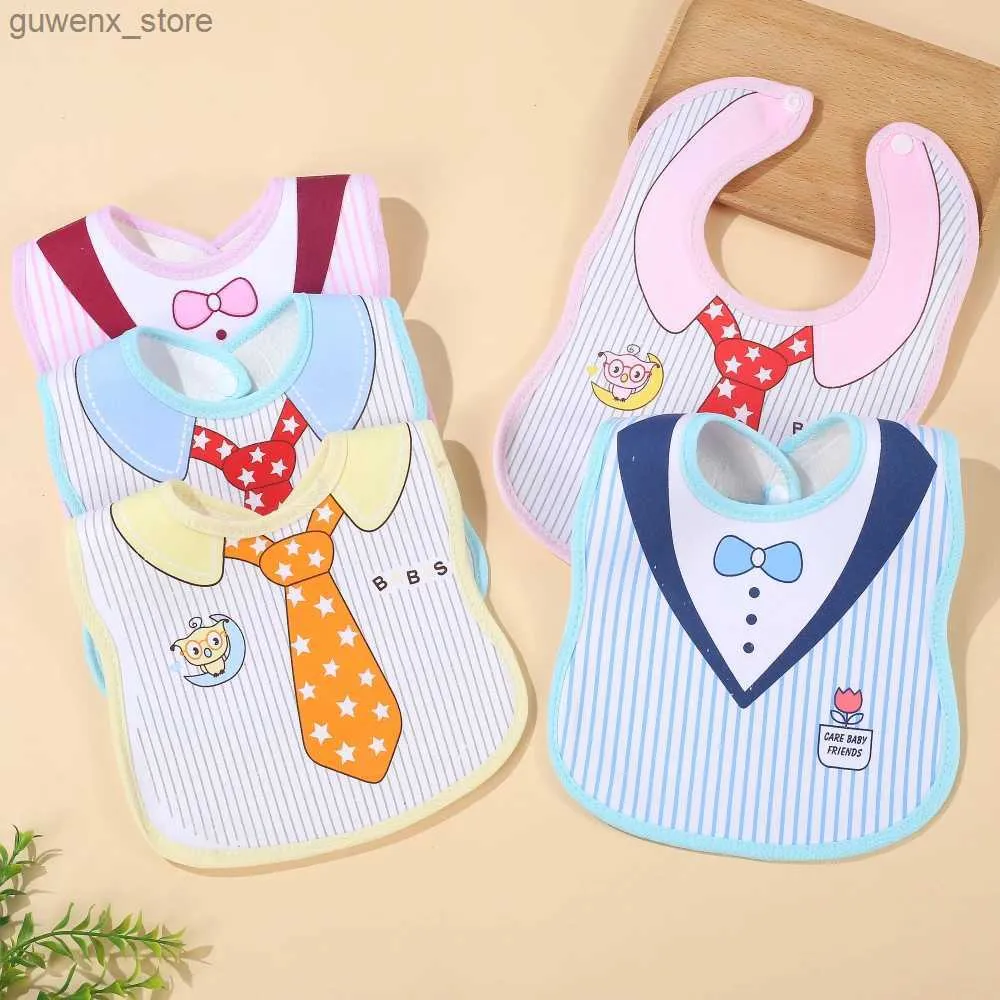 Bibs Burp Cloths 1Pcs Baby Waterproof Bibs Soft Cotton Snap Button Burp Cloths For Boys Girls Feeding Bib Drool Towel Toddler Scarf Accessories Y240415Y240417VOER