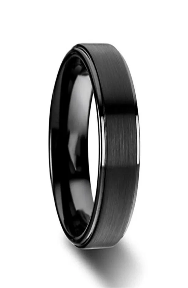 6 мм8 мм титановые обручальные кольца черная полоса в комфортной матовой отделке для мужчин. Женщины 6146083023