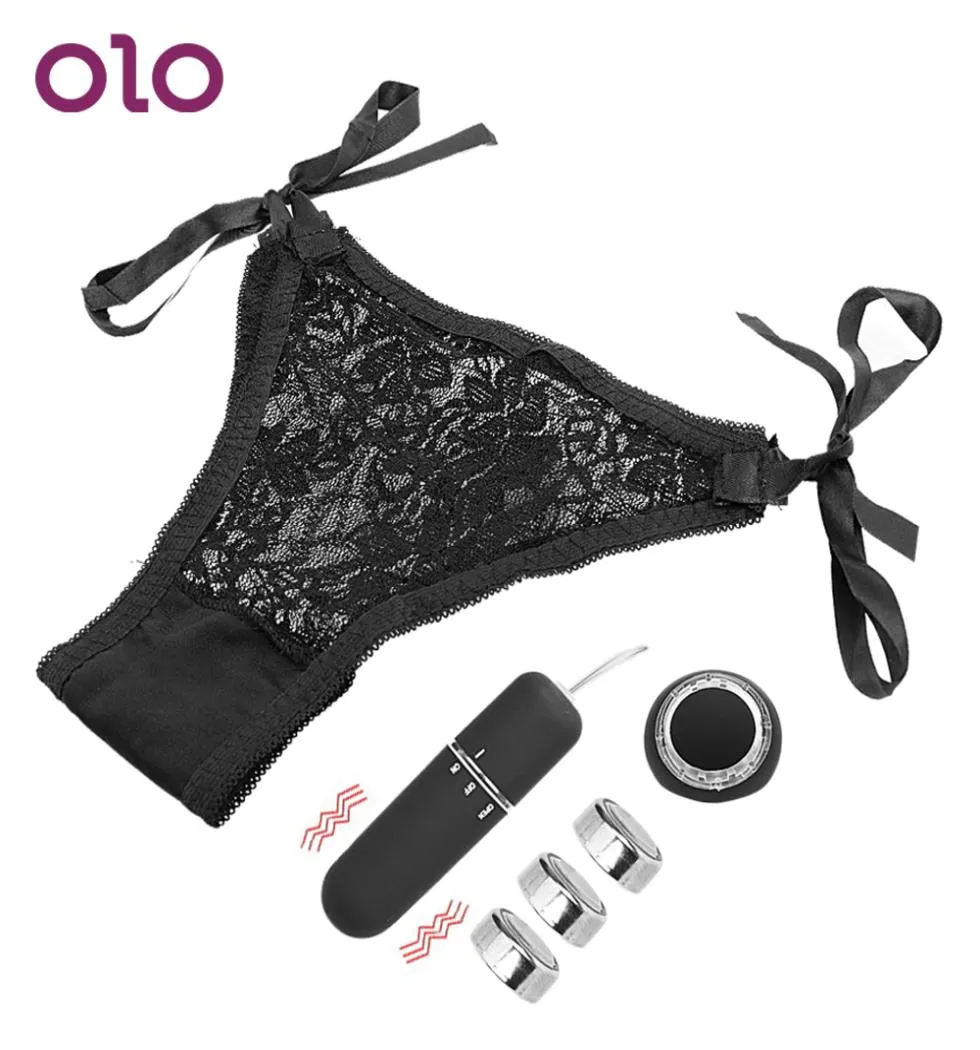 OLO Wearable Bullet Vibrator Finger Ring Wireless Remote Control Lace Panty Vibrator Female Masturbation Adult Sex Toy for Women T9574149
