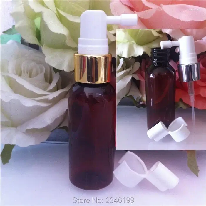 Opslagflessen 50 ml 50 stks/lot high class fijne mistverpakkingsfles lege diy parfum hervulbare container bruin ronde emulsie spray