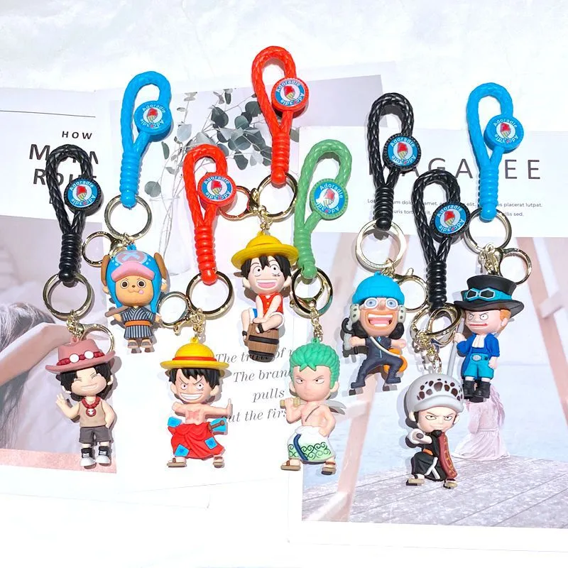 Nova cadeia de chaves de uma peça Luffy escaton pingente fofo Cadeia de mochila criativa Corrente pequena presente