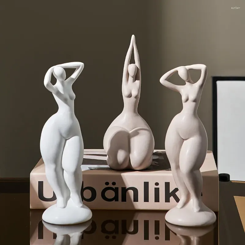 Figurines décoratives Nordic Home décorer pour intérieur cadeau yoga femme statue de Pâques décor