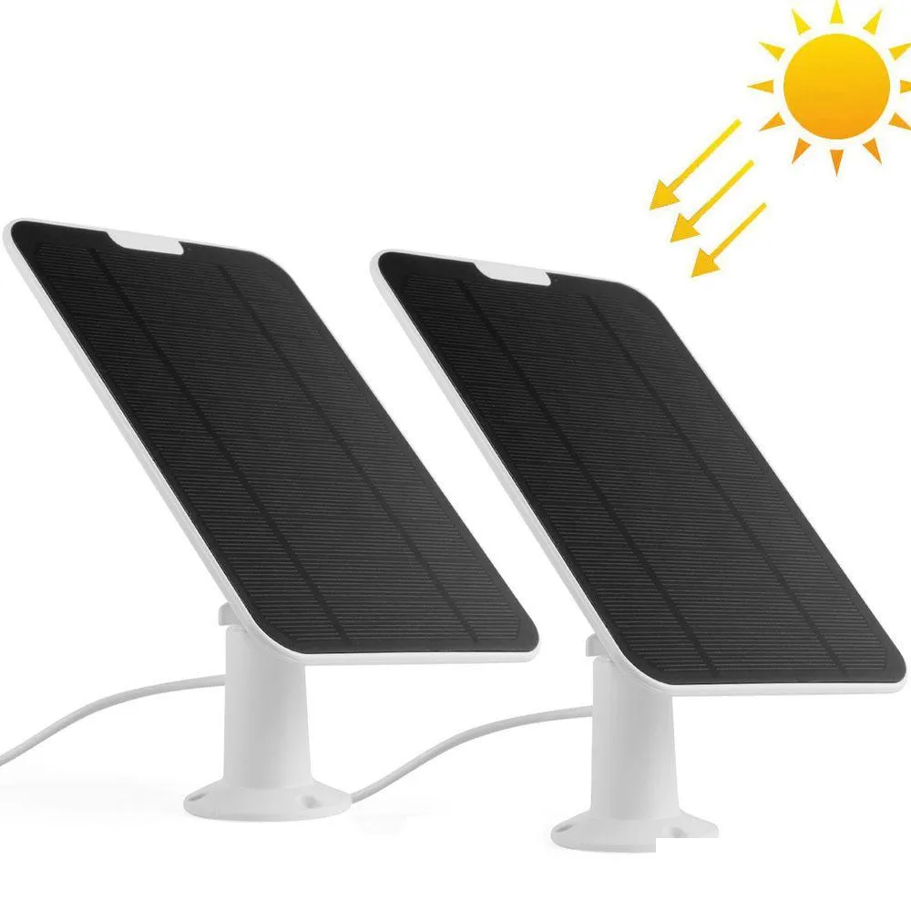 Solar Panels 2 Pieces In Pack Panel Battery Charger Continuously Power For Security Camera Startvision Zumimall Eufy Reolink Etc Drop Dhgw0