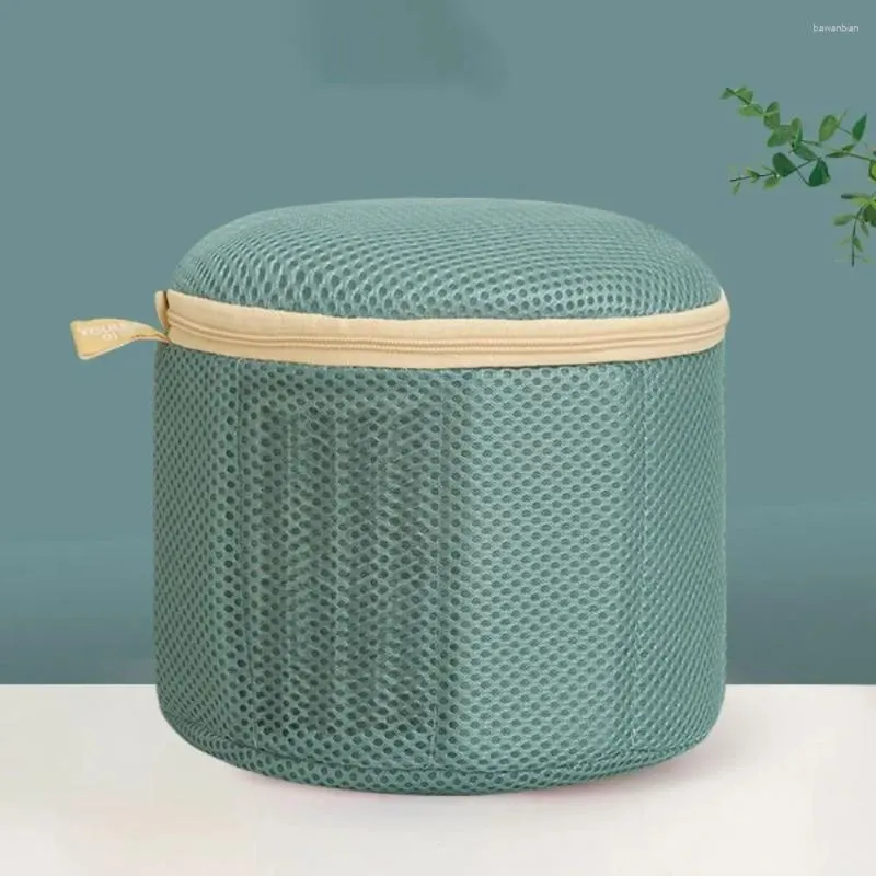 Sacchetti di lavanderia protezione borse reggiseno durevole cilindrica a maglia spessa tridimensionale