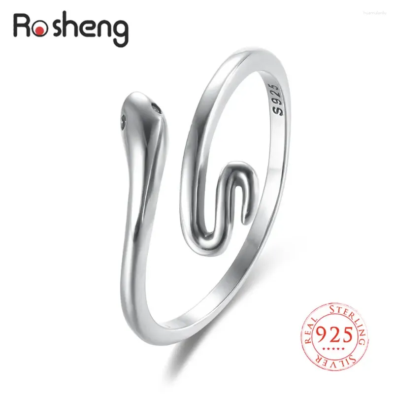 Cluster Anneaux 925 SERRING Silver Fashion Snake Animal Ladies Open Ring Jewelry For Women Men Birthday Gift Wholesale