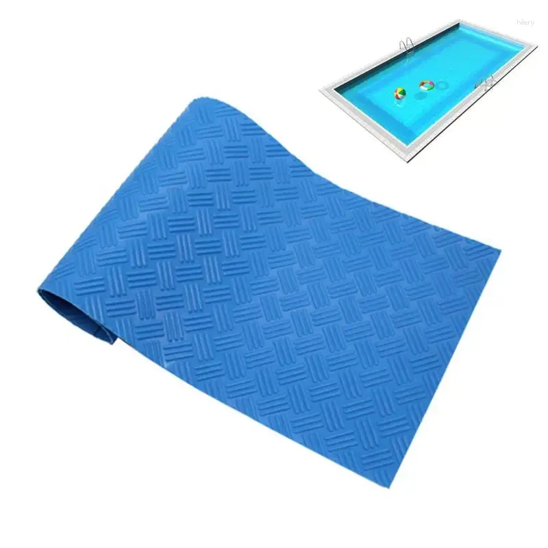 Alfombrillas de baño Mat de escalera de piscina 9x36in Accesorios de natación protectores contra la piscina Azul para baños.