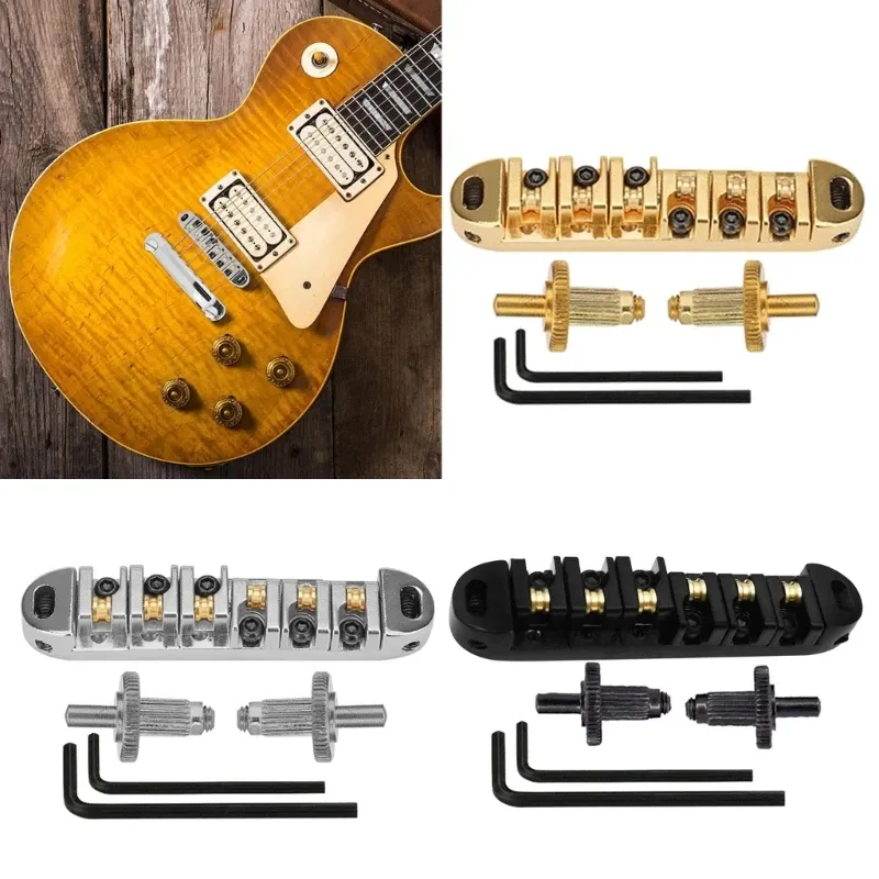 Cables 6Strings Tune Omatic Guitar Bridge och Allen Wrench med Studs Set for LP Les Style Electric Guitar Parts Dropshipping