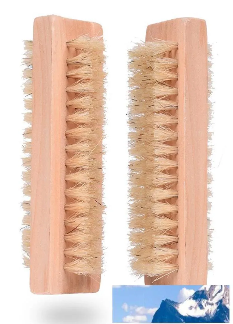 Brosse à ongles en bois à deux côtés Pournitures naturelles Natural Manucure Brosse à ongles en bois Double pinceau de surface brosses Nettoyage à main 10 cm FFA28521766