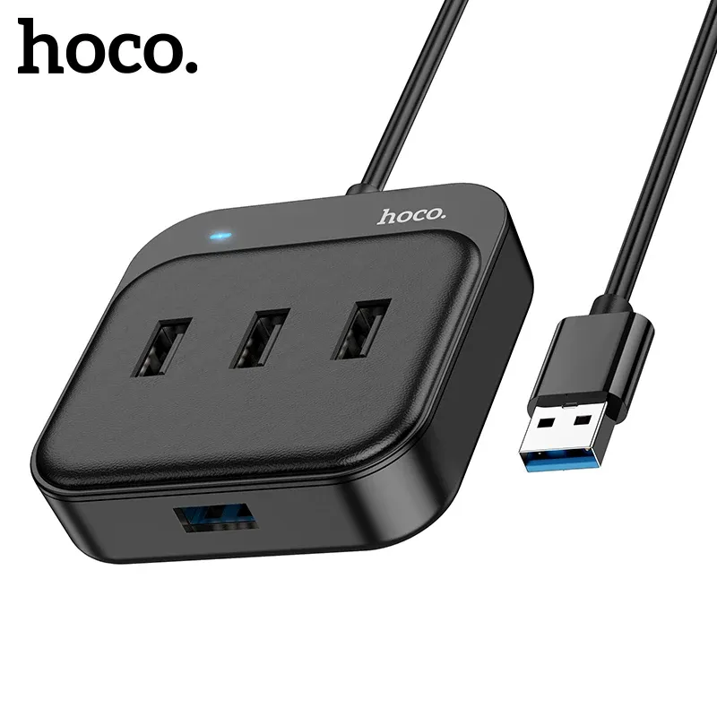 Hubs HOCO 4Port USB 3.0 2.0 HUB Extension Cable Divider Converter For Hard Drives USB Flash Drive Mouse Keyboard Mini Extend Adapter