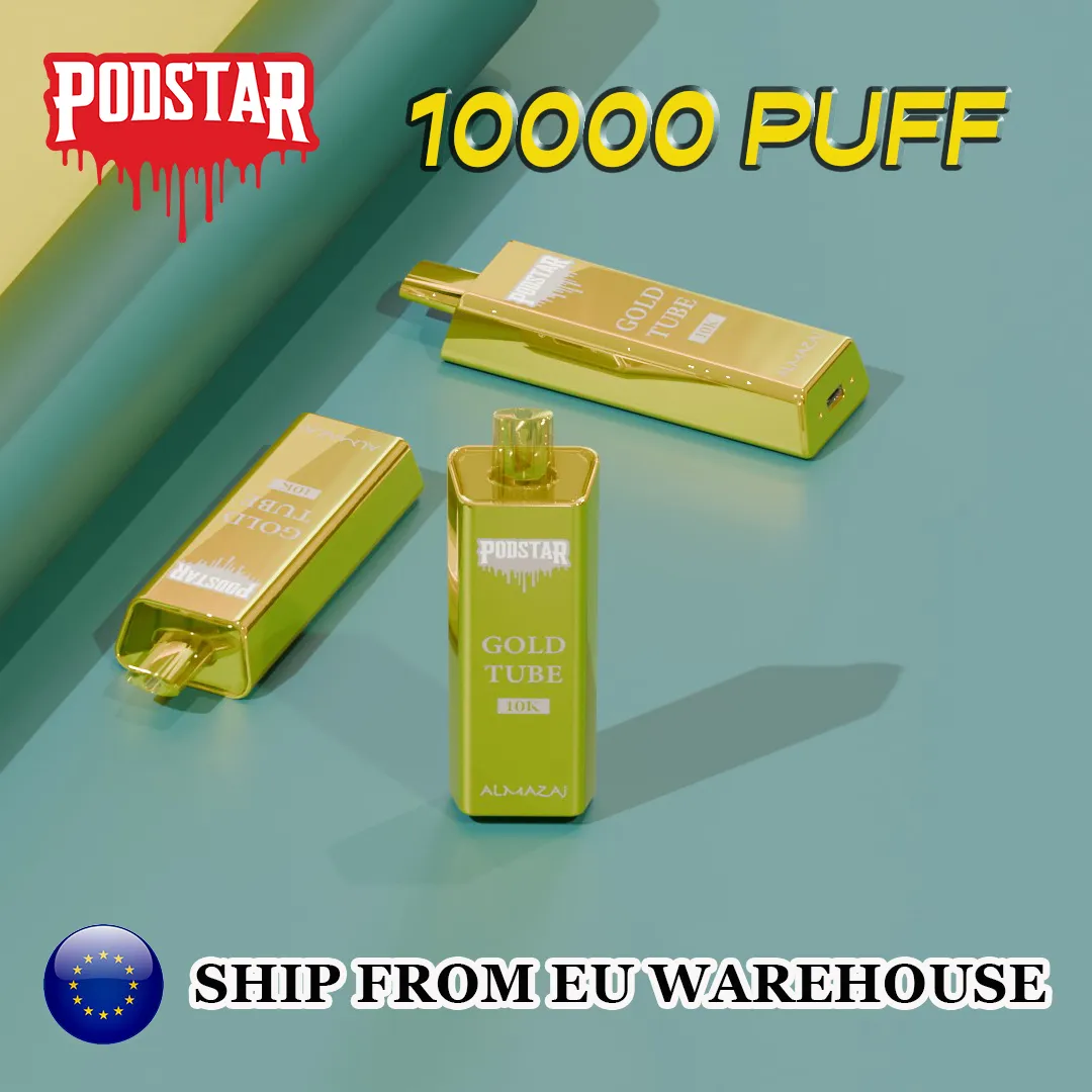 Authentischer 10K -Einweg -Vape -Pod Pod 10000 Puff Podstar Hergestellt in China Schiff aus EU Warehouse mit guter Qualität und schneller Versandtür zu Tür