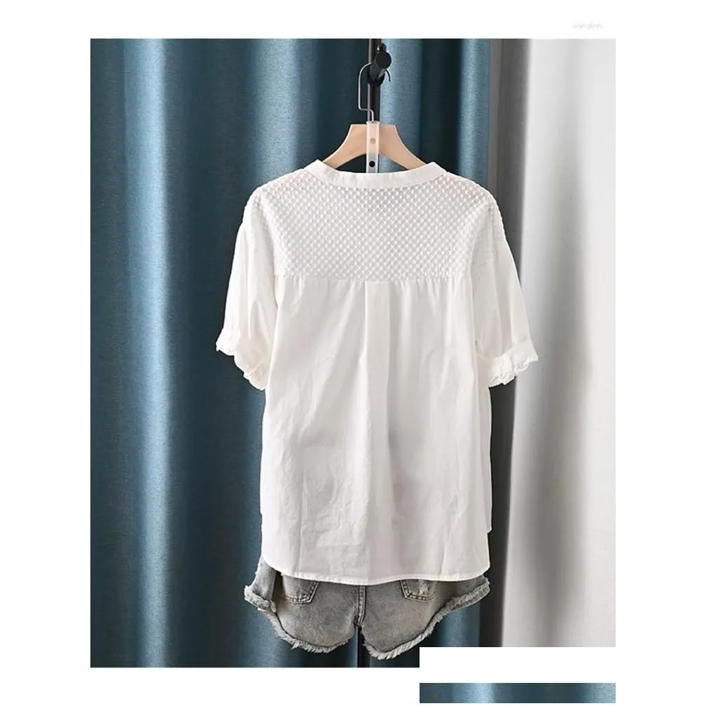 Chemises pour femmes chemises LMETRIP Unique Brief Patchwork Stand Collier Single Poit