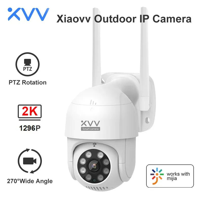 System Xiaovv Smart P1 Outdoor Camera 2K 1296P 270 ﾰ PTZ ROTZ WEFI WEFI Kamera Wykryj Wodoodporne Kamery działań dla MI Home