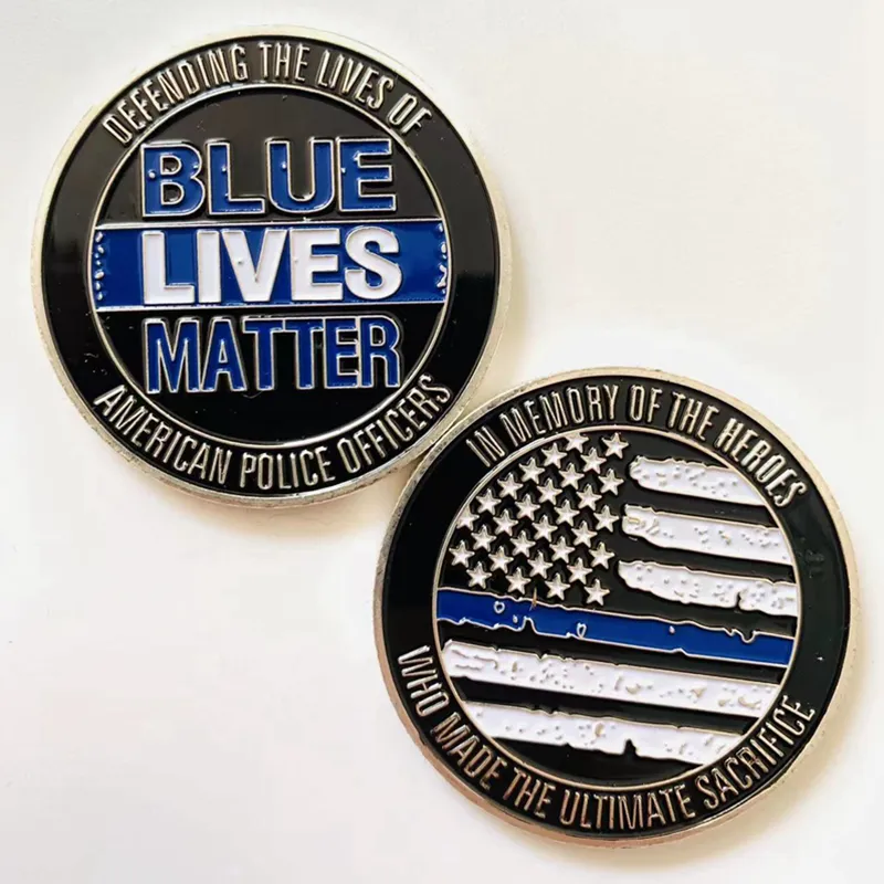 Blue Lives Matter Commémorative Coin Craft Metal Coins