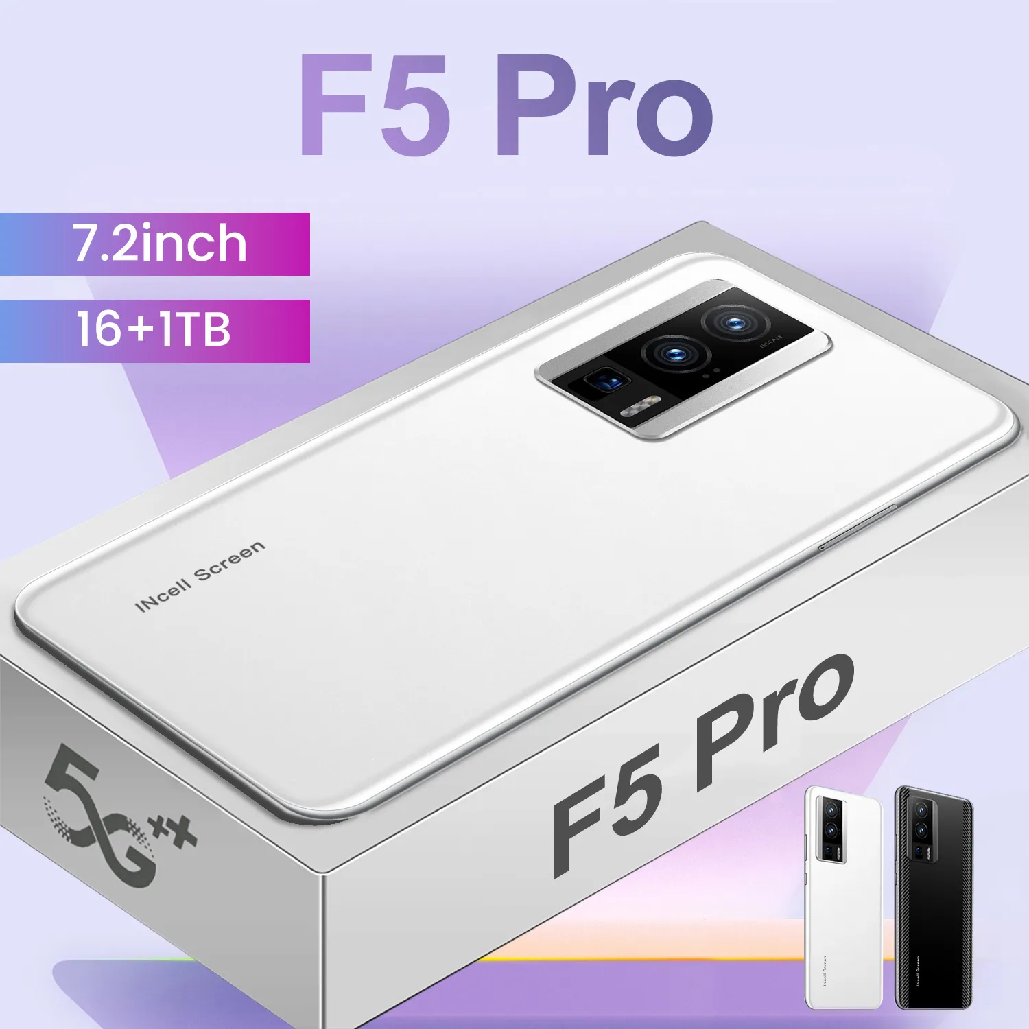 Nuovissimo linguaggio universale Switching Mobile F5 Pro Nuovo Smartphone Android da 6,53 pollici da 6,53 pollici 3+128G Smartphone Android supporta lo sblocco del viso per le impronte digitali