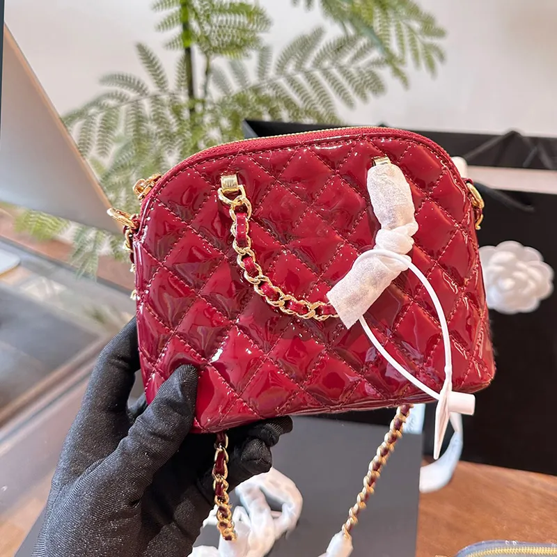 Designer Quilted Leather bag side bag with Glod Hardware and Zipper Patent Classic and Luxurious
