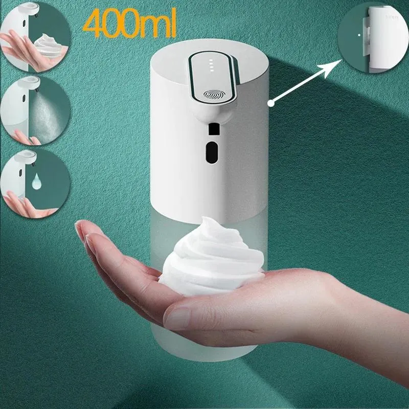 Dispensatore di sapone liquido Automatico a parete Montaggio Dispensa per lavarsi la macchina per dissipaggio della mano con ricarica USB Savon