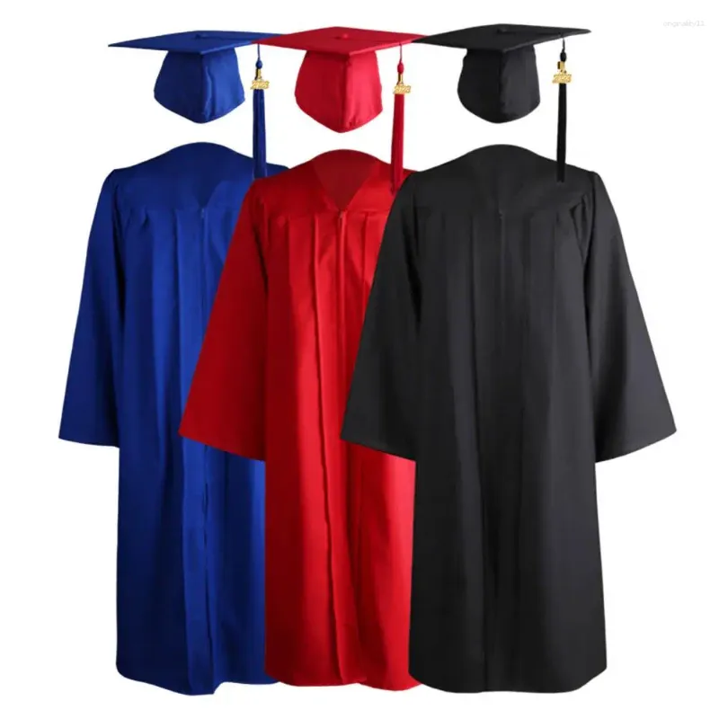 2024 Bachelor s Academic Graduation Gown Set V Neck Loose Gown Hat and Tassel