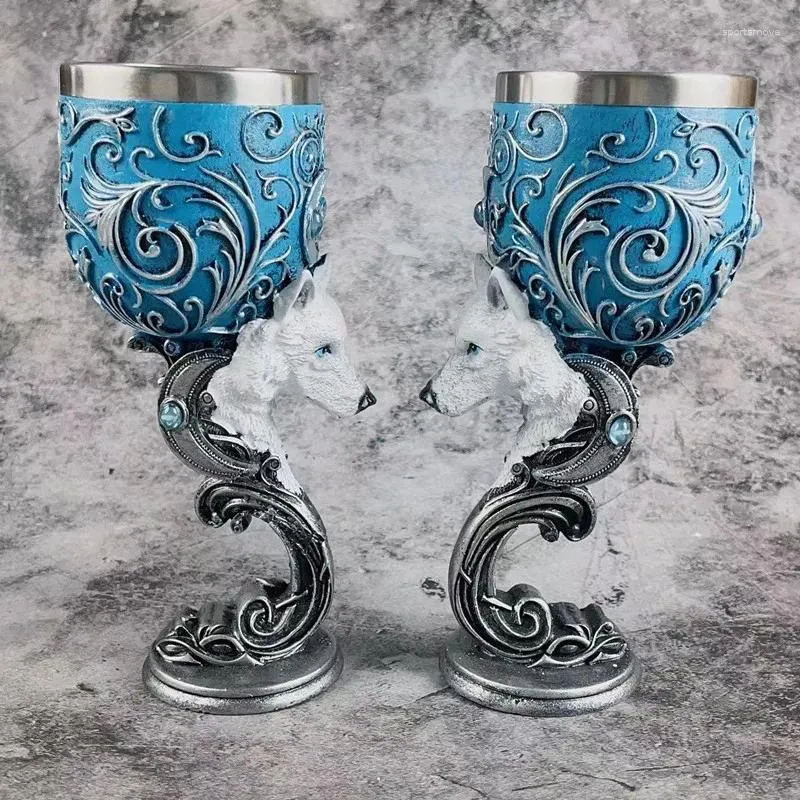 Tasses 2024 Dragon 3D Dragon sculpté en acier inoxydable tasse de vin vintage couple assorti de bière