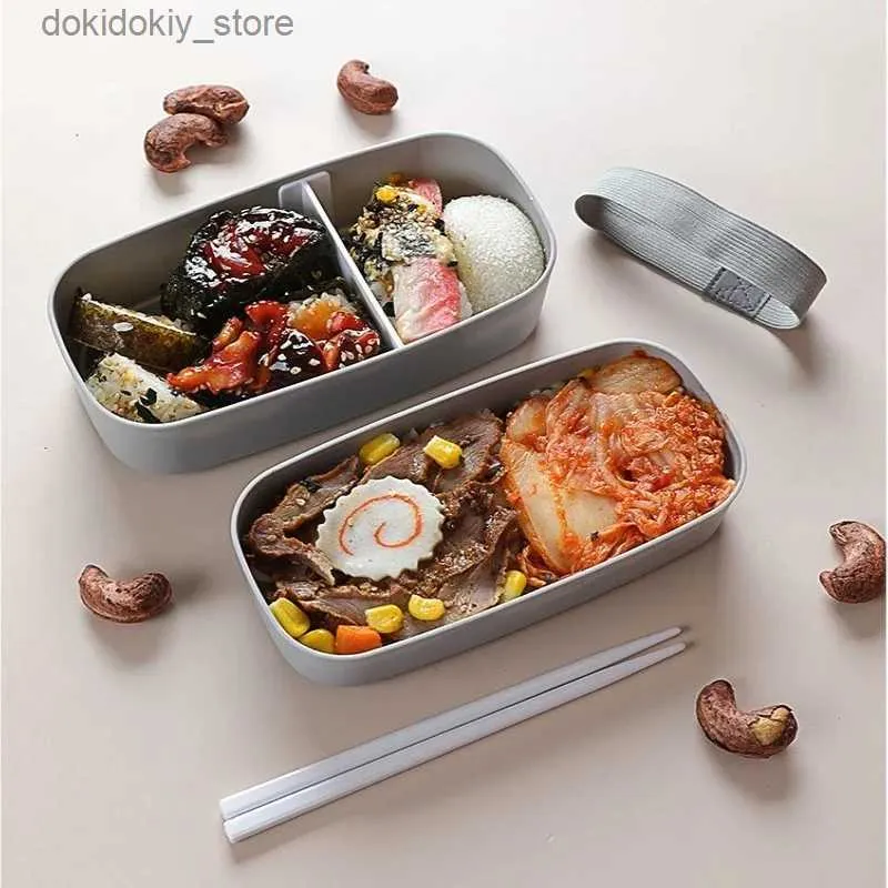 Bento Boxes Microwave Lunch Box With Chopsticks Plastic Clows Food Storae Container Children Children School Office Bento Box L49