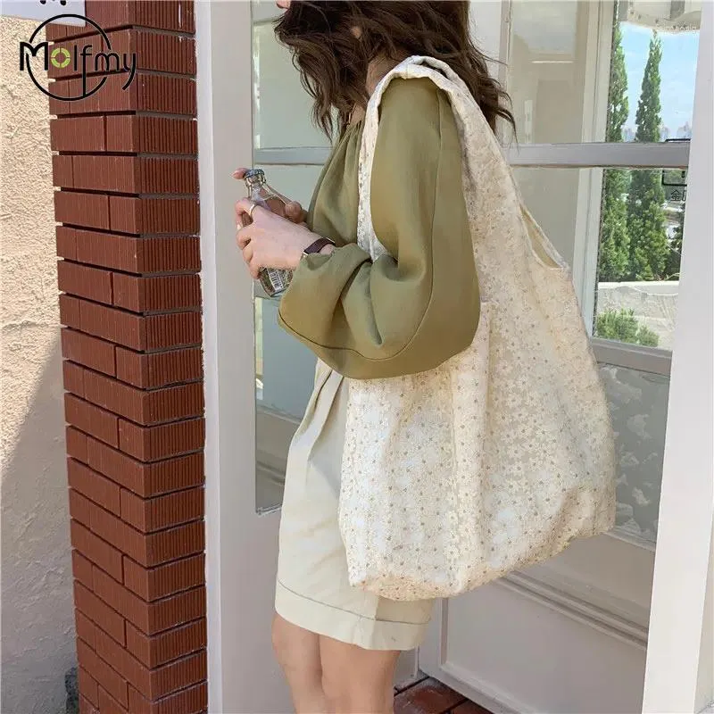 Borse per spalle da donna floreale di grandi dimensioni Lace Lace Lace Leave Casual Travel Shopping Borse Vintage Shin Cotton Female Borse Bolsa