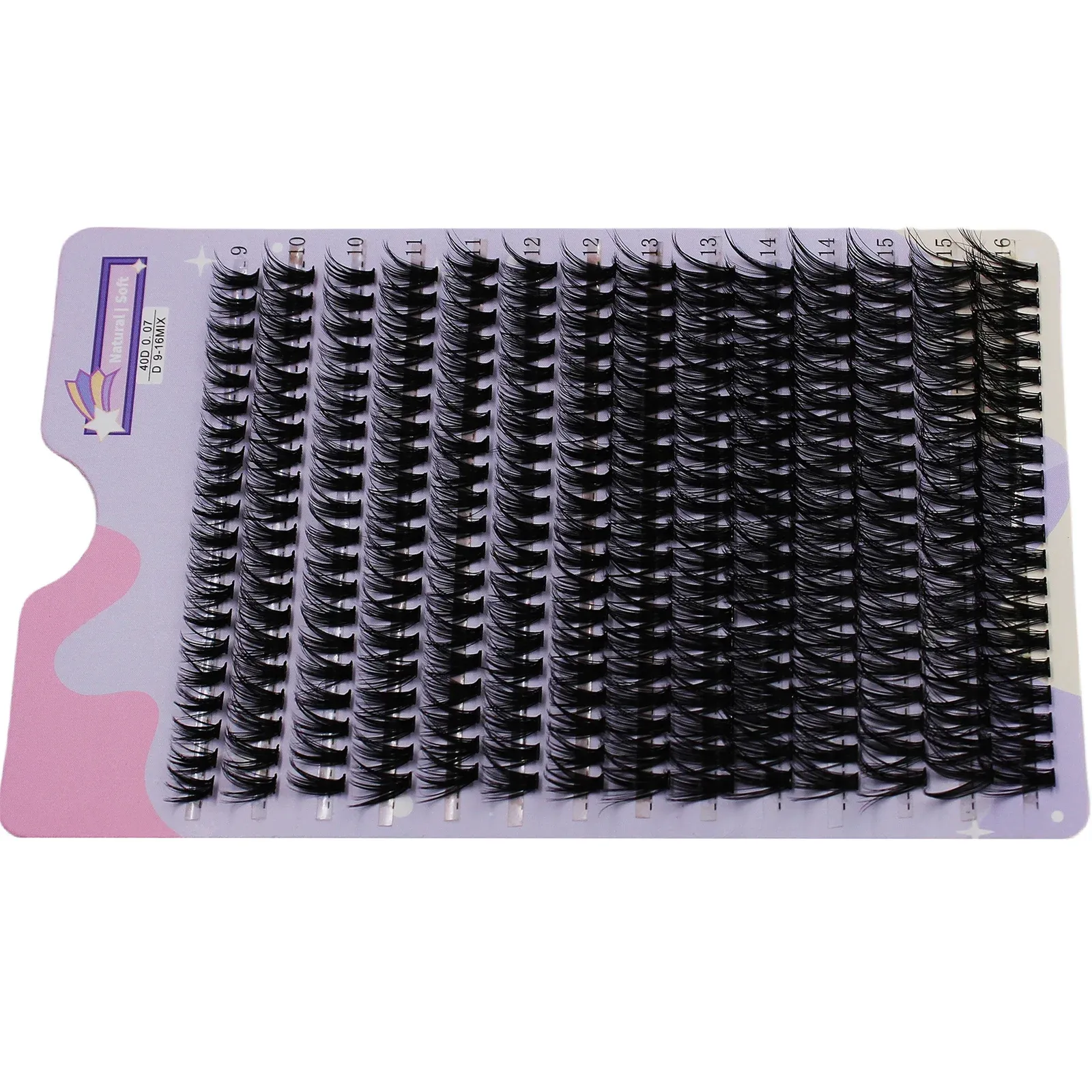 14 rijen 280 Clusters 40D Mix 9-16 mm Cluster Lashes Extension Natural Dikke nep wimper 3d strip individuele wimpers