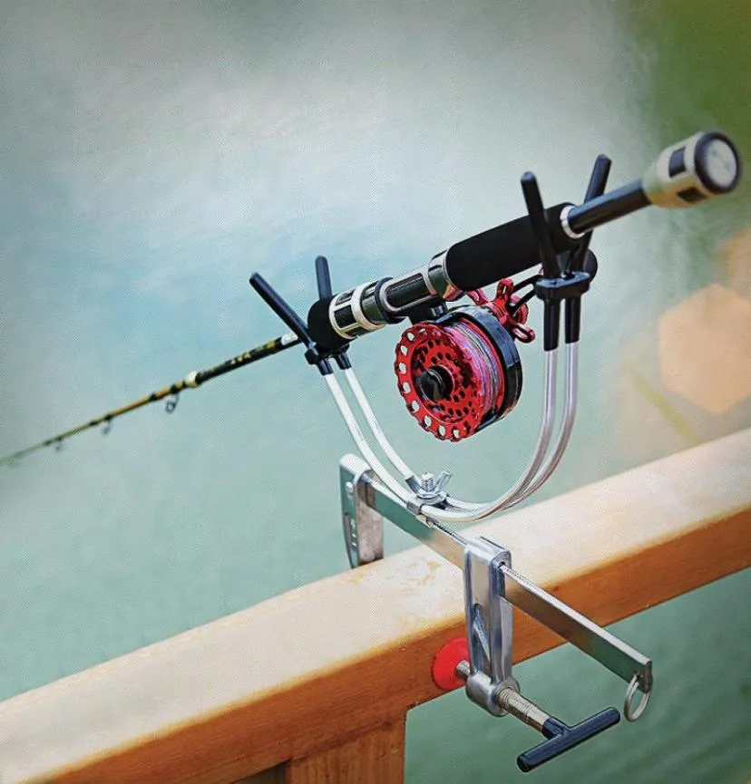 Portable Telescoping Fishing Hand Rod Holder with Adjustable Universal Bridge Pier Handrail Fishing Rod Pole Stand9415306
