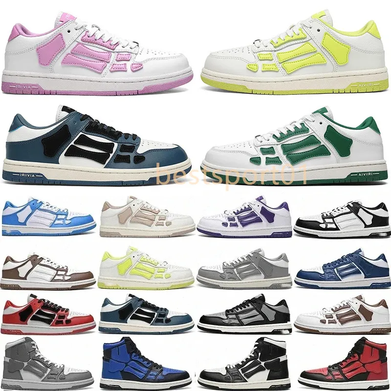 Designerin Männer Sportschuhe Skelettknochen Läufer Frauen Männer Sportschuhe Sneakers Skel Top Low Casual Schuhe echte Leder Schnürung AMI Trainer Schuh K3