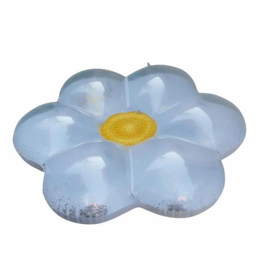 Tubes flottants gonflables 160 cm forme de fleur blanche Swimming Float Sequins Pool Pool Water Toy2256070