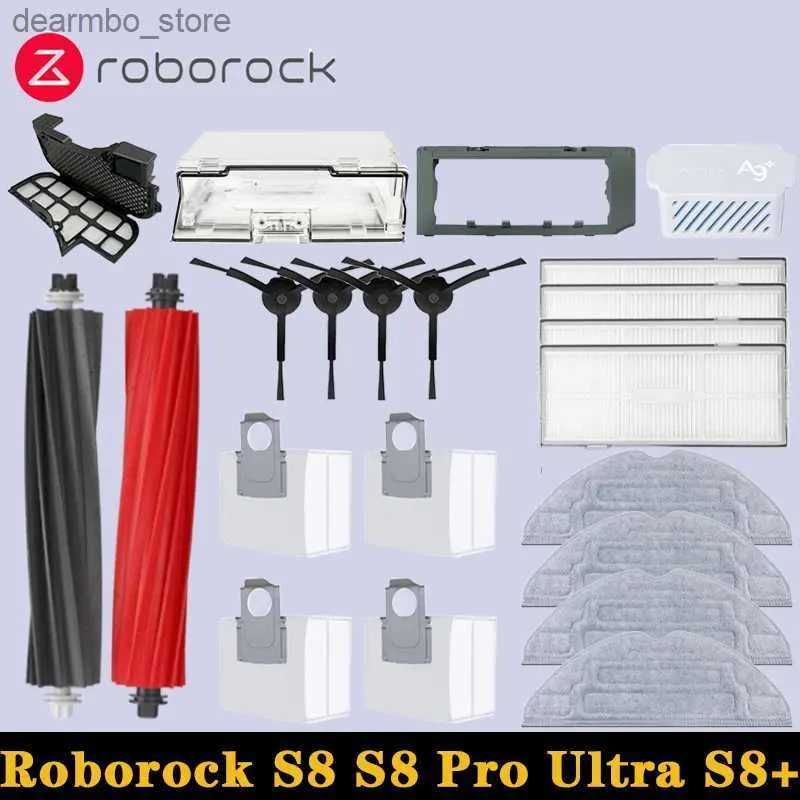 Pennello per la pulizia Roborock S8 Pro Ultra S8+ Robot Parti di ricambio per aspirapolvere Pennello laterale MOP panni di pellicola HEPA Filtri Accessori di polvere L49 L49