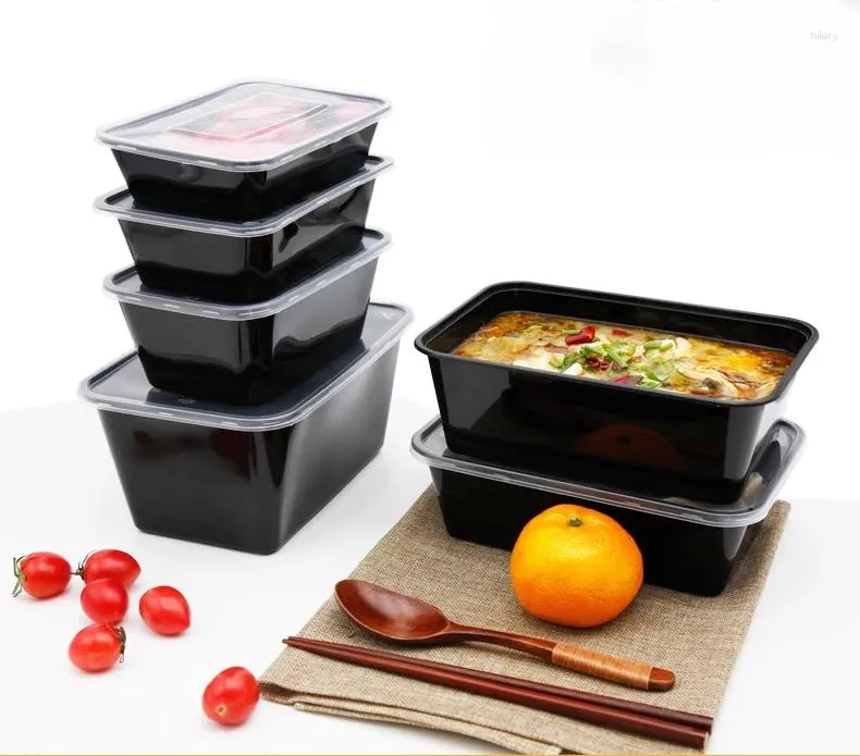 Take Out Containers Thickened Disposable Food Container With Lid American Style Rectangular Takeaway Box For Fresh-keeping Soup Bowl