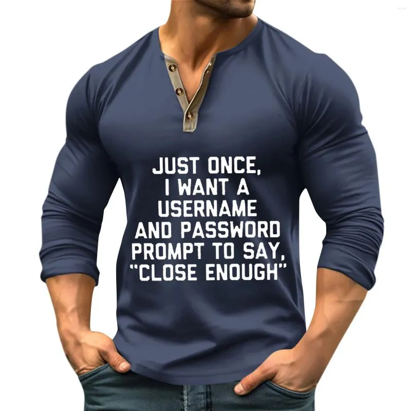 T-shirts T-shirts masculins imprimé décontracté à la mode pour hommes Hale V-Col à manches longues Spring Sport Camisa Hombre