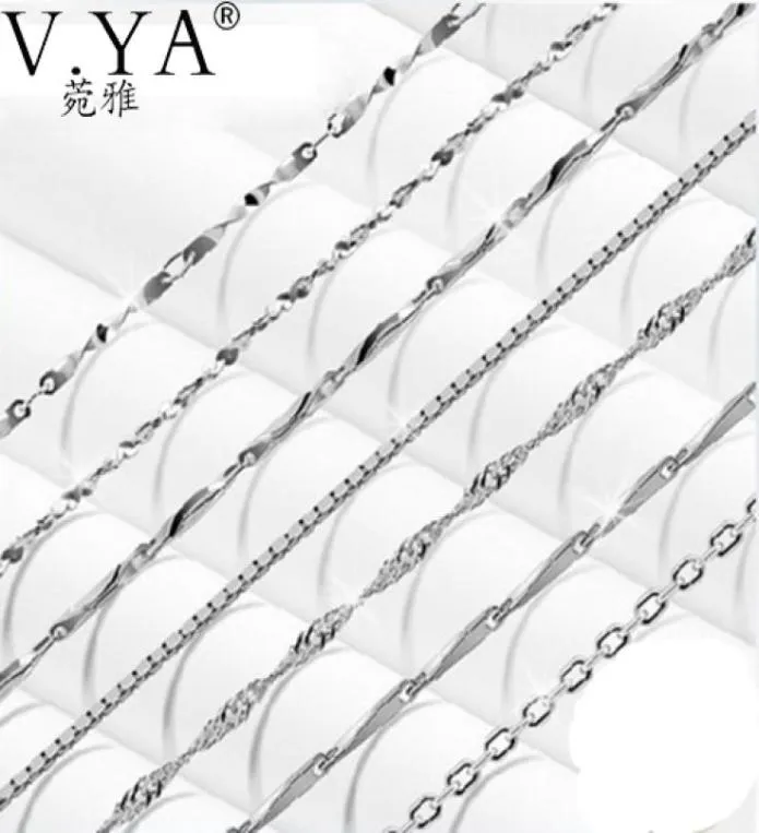 Whole Whole 100 Real Pure chain 925 Sterling Silver necklace Waterwave box blade for women top quality Fine Jewelry6460507