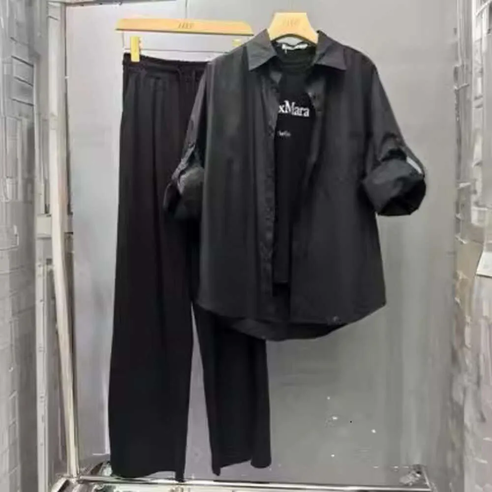 Designer KKL Cardigan, pantaloni, maglietta, set alla moda, camicia casual, giacca, abbinato a pantaloni elastici a doppia vita
