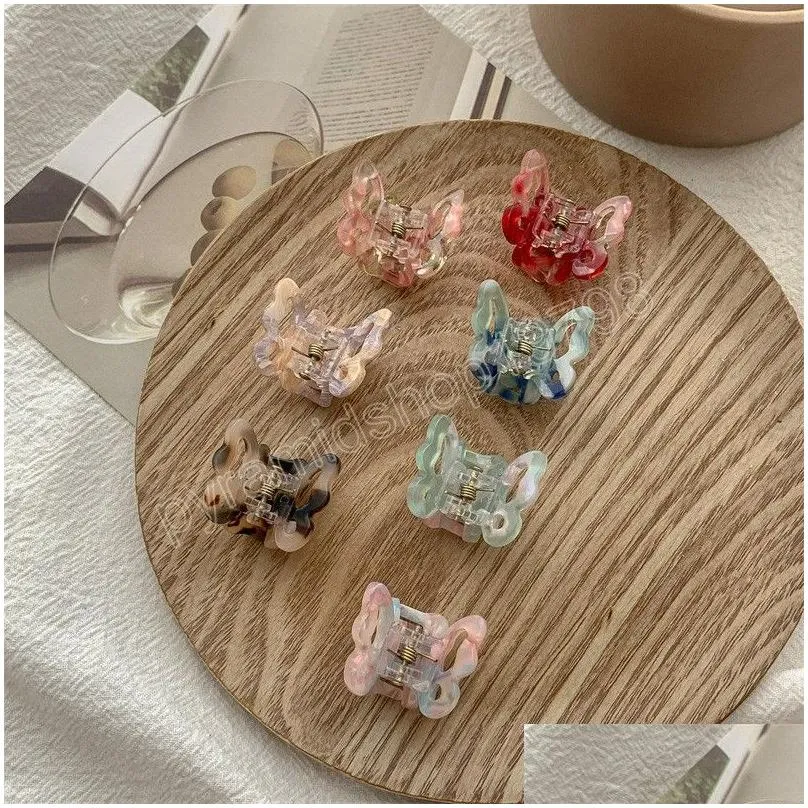 Haaraccessoires Koreaanse schattige vlinder Mini Claws Girls Children Children Lovele Clips Haarspelden Barrette Kids Fashion Drop Delivery Baby, Mater Dheis