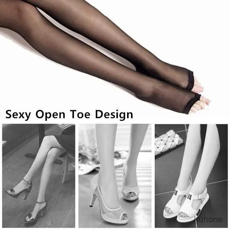 Socks Hosiery Black Sexy Tights Thin Transparent Stockings Women Sexy Open Toe Fingerless Skinny Leg Pantyhose Fashion Summer Streetwear