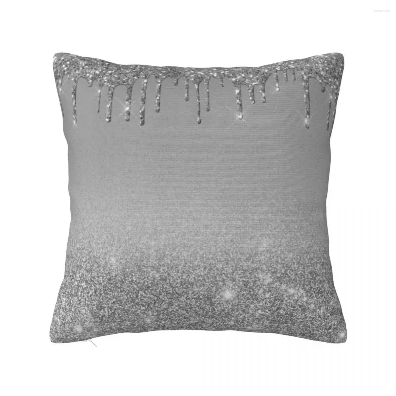 Poduszka srebrna kroplowanie brokat rzuć Bożego Narodzenia S Covers poduszki na sofę