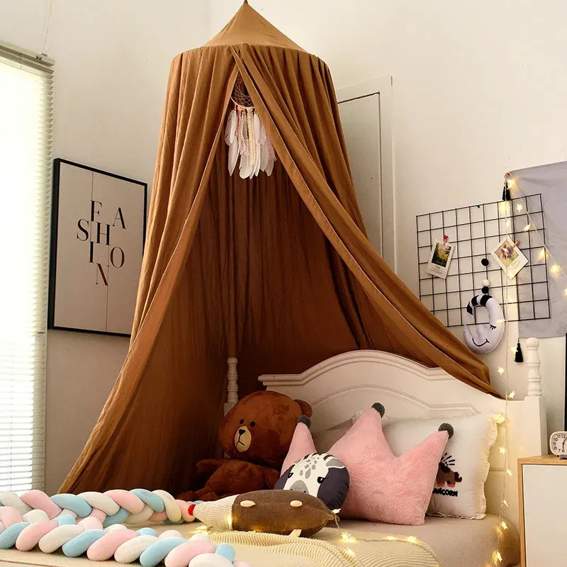 Baby Crib Bed Tält Hung Dome Mosquito Net Baby Bed Baby Girl Room Decor Bedopy Tent 240410