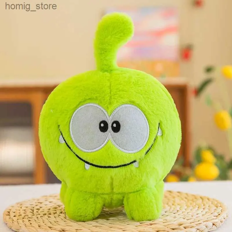 Plush -poppen 25 cm Hot Game Cartoon Cut the Rope om nom kikker knuffel dier pluche speelgoedcollectie cadeau y240415