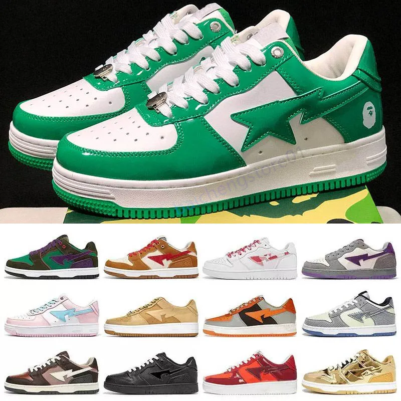 2024 Fashion SK8 BAPSTAS MENSKA KVOLA CASUAL SKOR A BAPSTAS STA LOW ABC CAMO STARS VIT GRÖN RÖDA BARRIGA SNEAKERS STORLEK 36-45 W4